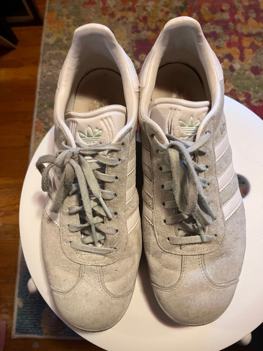 Adidas women’s Suede Sneakers in Light Gray and White size 9